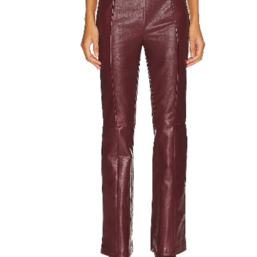 superdown oxblood Marisol Flare Leather Pants